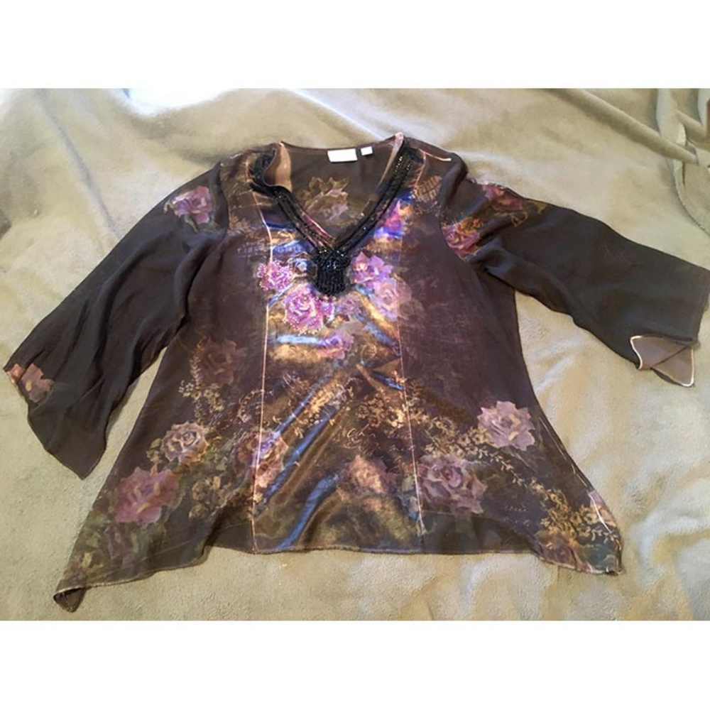 Purple Blouse with Beading